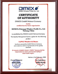 Certificat d'autorité-DIMEX